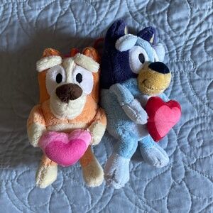 Bluey and Bingo valentine stuffed toy keychain